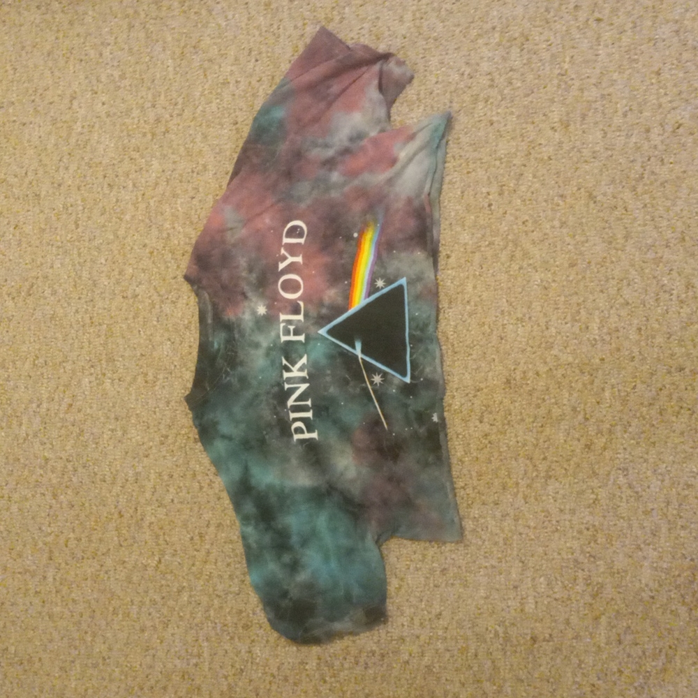 Pink Floyd cut off tye dye T shirt